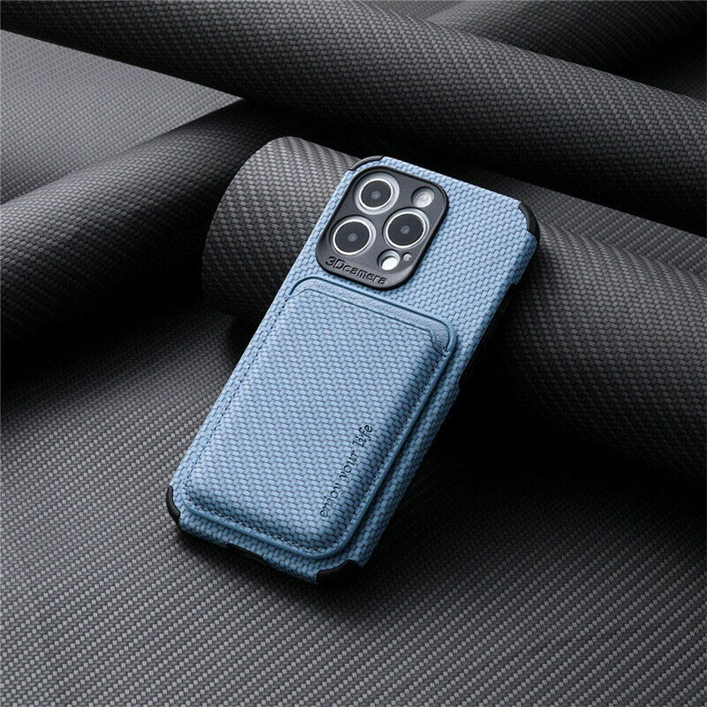 Magnetic Slim Card Case on iPhone, in hand