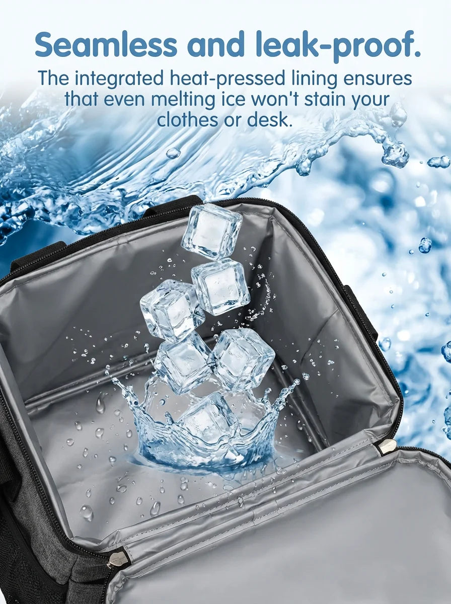 Portable Insulated Lunch Cooler leak-proof interior lining