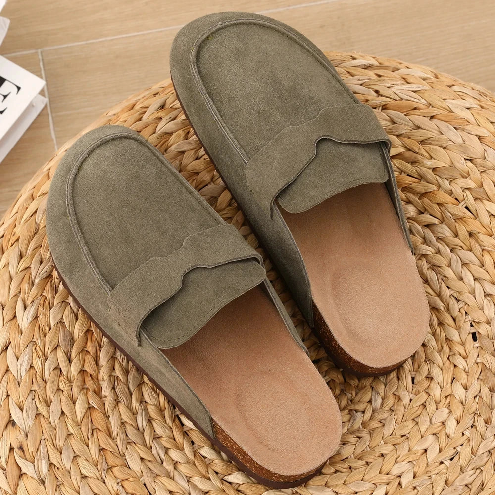 Suede Cork Clog Slippers color options
