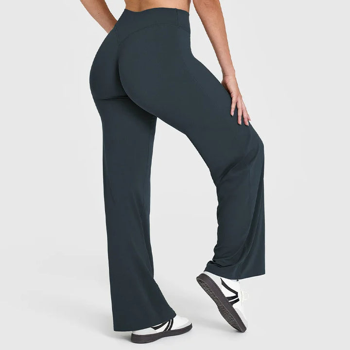 Blue Berry High-Waisted Flare Leggings back view