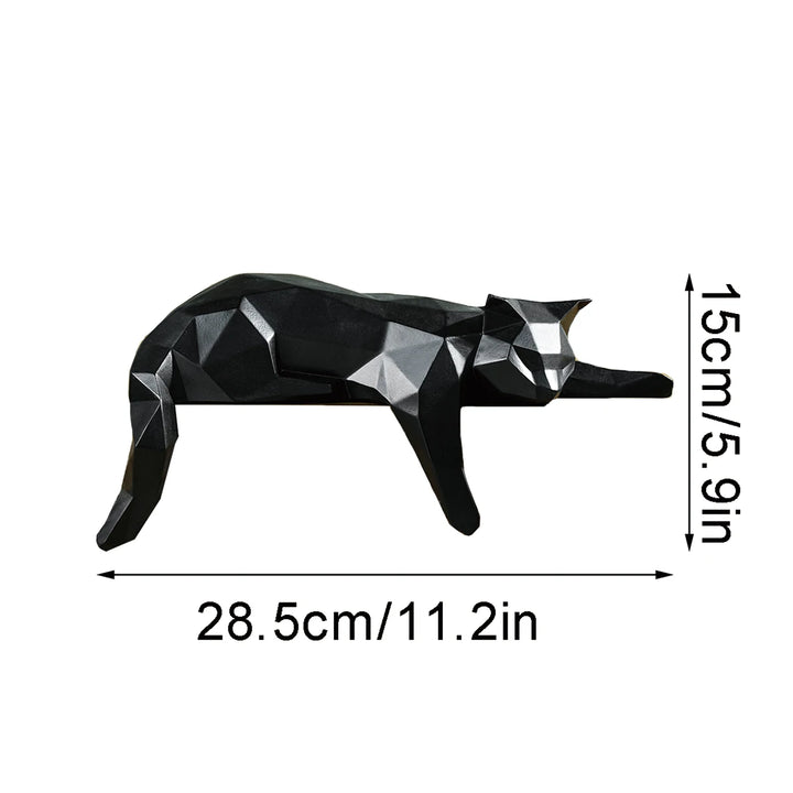 Geometric Cat Figurine Sculpture on shelf lifestyle