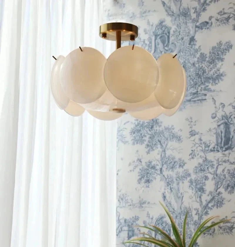 Layered Glass Disc Pendant Light – Lifestyle View