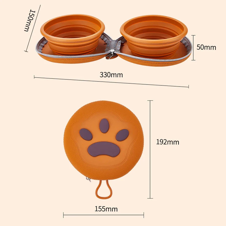 Foldable Travel Pet Bowl size comparison