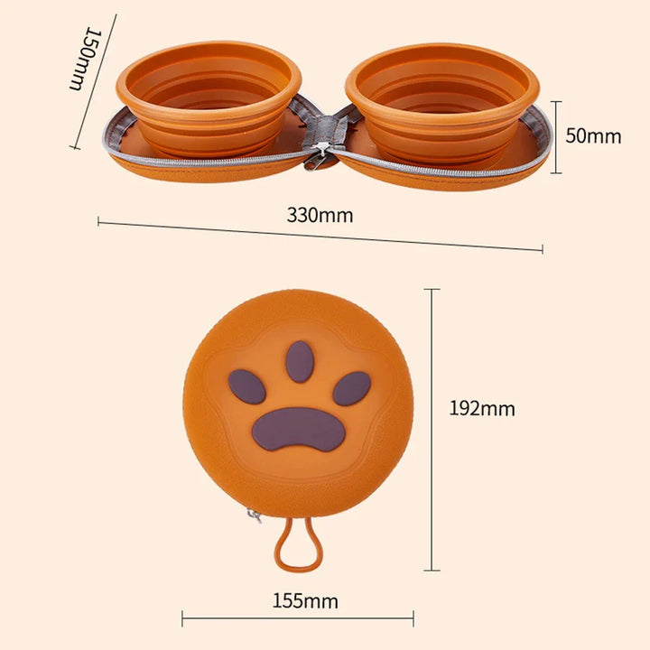 Foldable Travel Pet Bowl size comparison