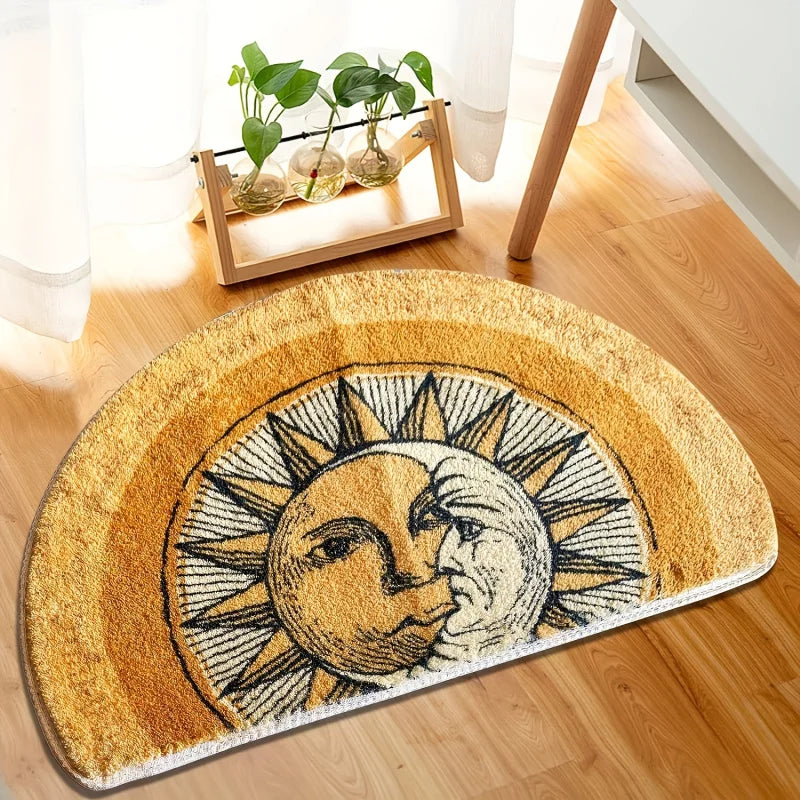 Golden Hand-Tufted Bath Rug lifestyle in bathroom