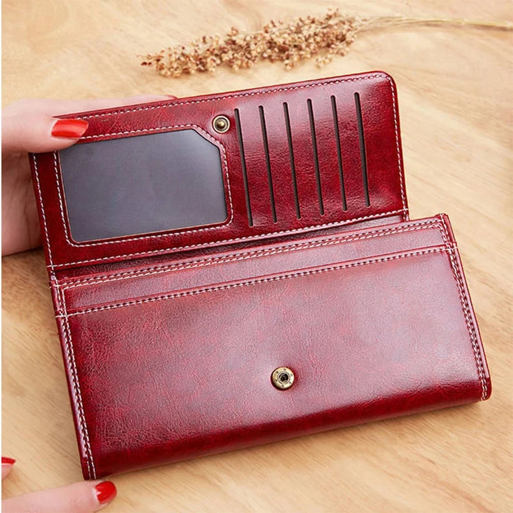 Gothic Moon Leather Long Wallet
