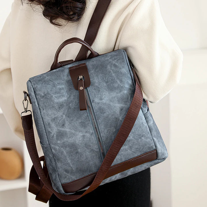Waxed Canvas Backpack front pocket detail