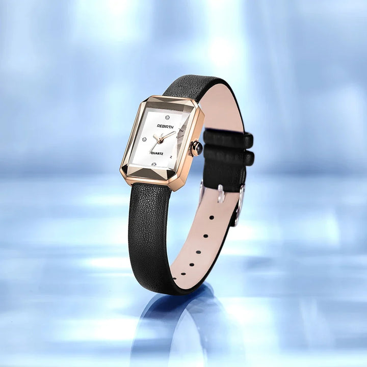 Frost Blue Polished Alloy Rectangular Watch