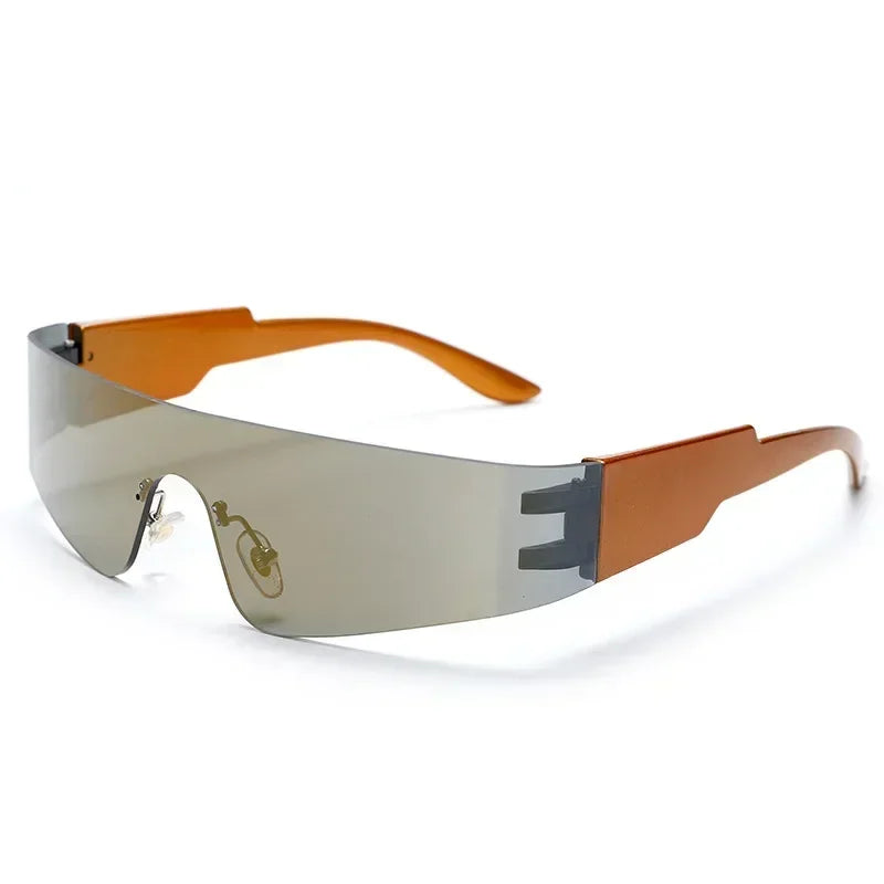 Orange and silver Chrome Wraparound Fashion Shades front view