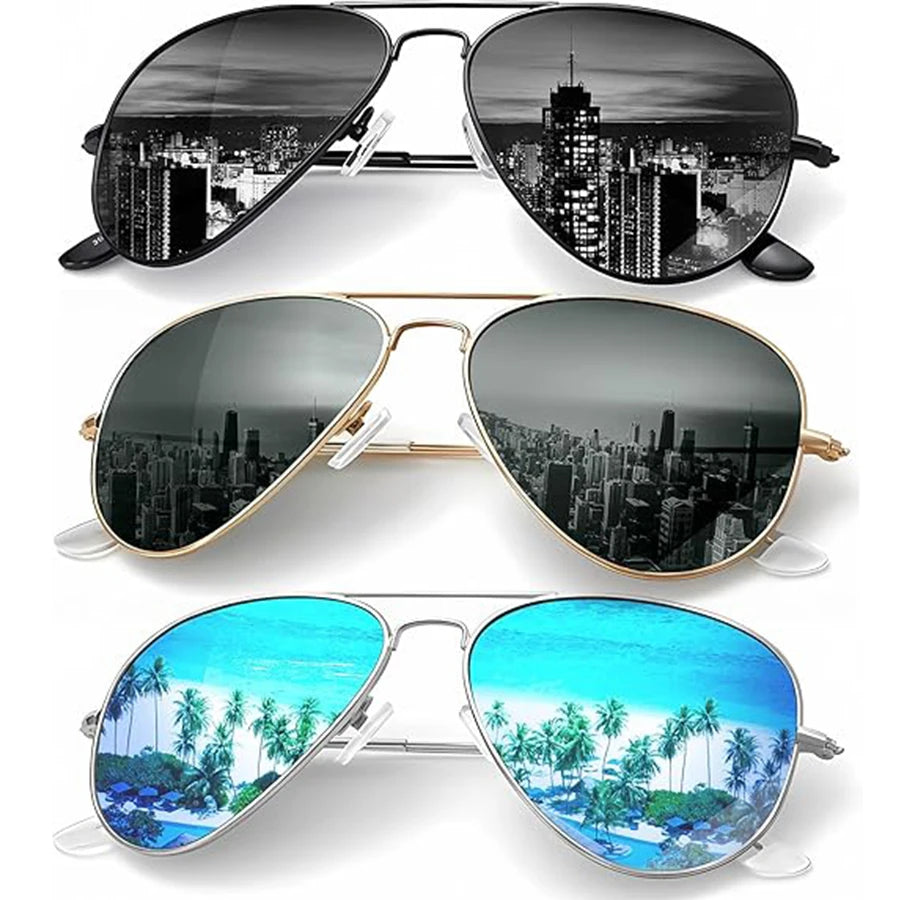 Trendy Polarized Aviator Sunglasses front view