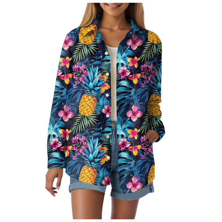Cotton Tropical Print Shirt worn lifestyle