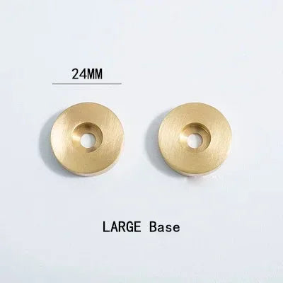 Small Brass Base Sculpted Warm Brass Door Handle – Detail View