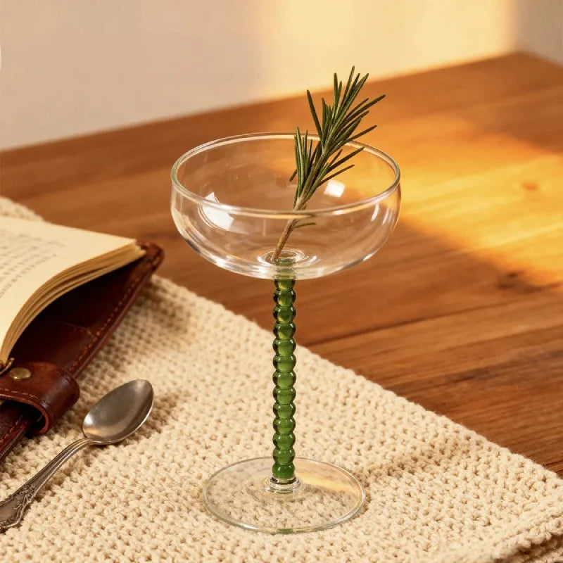Gilded Era Beaded Coupe Glass