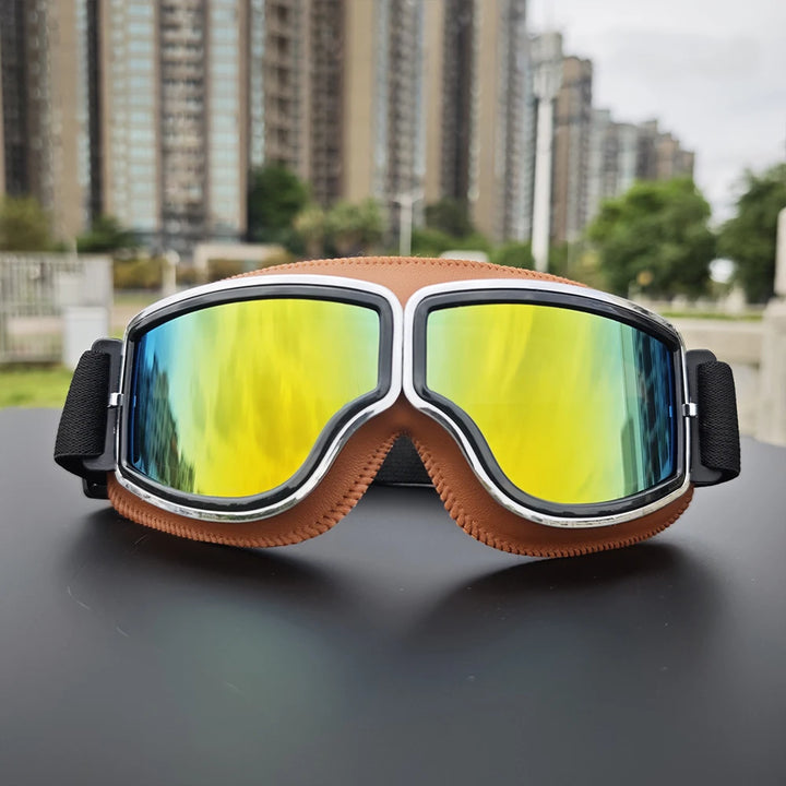 Vintage Motorcycle Riding Goggles back view