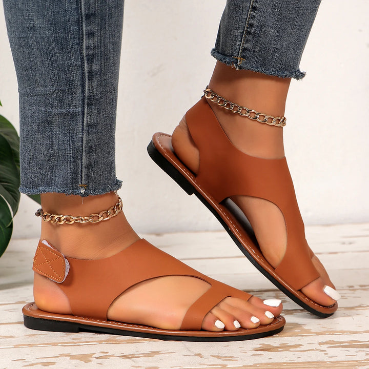 Open-Toe Gladiator Sandals Chocolate lifestyle view