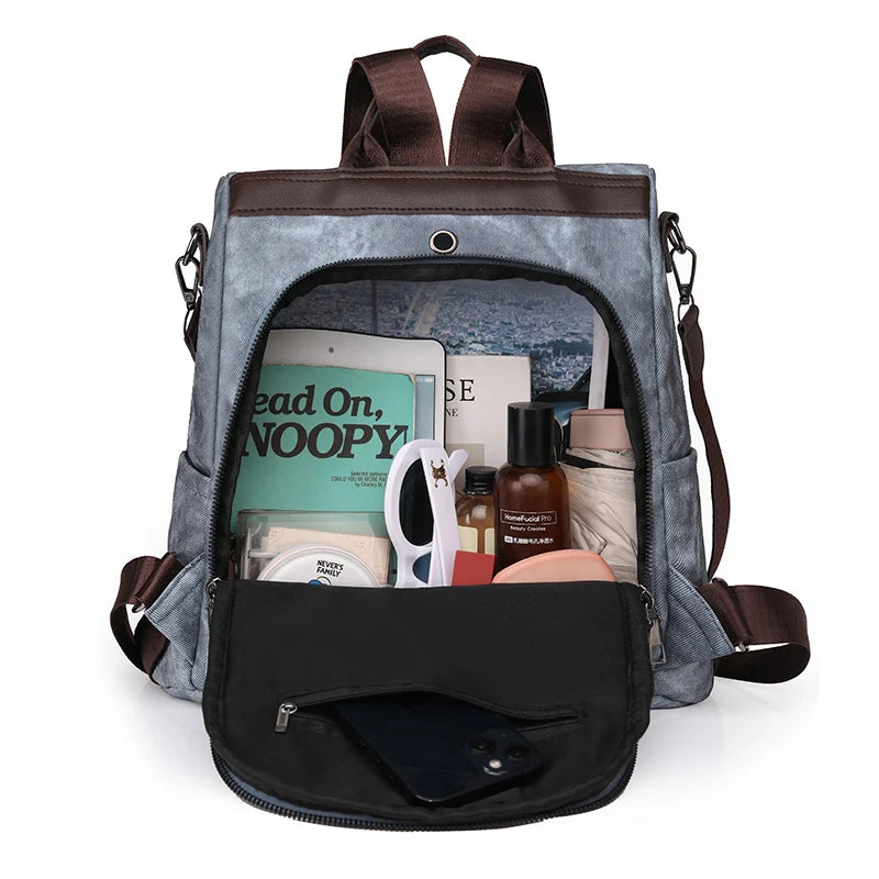 Waxed Canvas Backpack color options flat lay