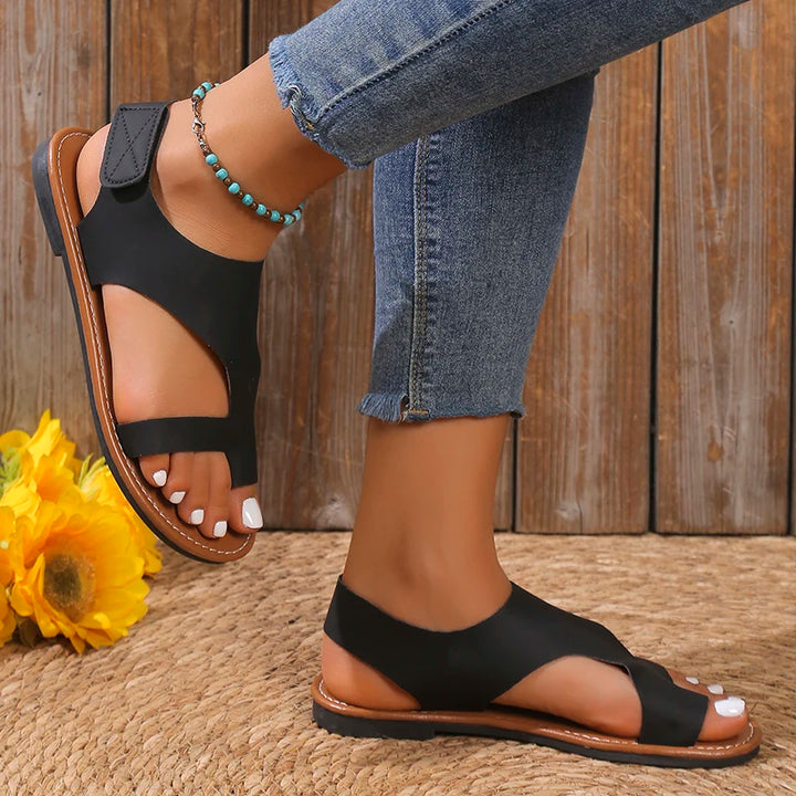 Open-Toe Gladiator Sandals Black lifestyle view