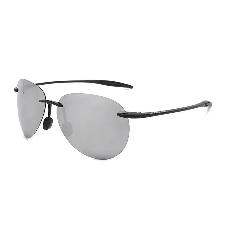Rimless Aviator Polarized Sunglasses folded view