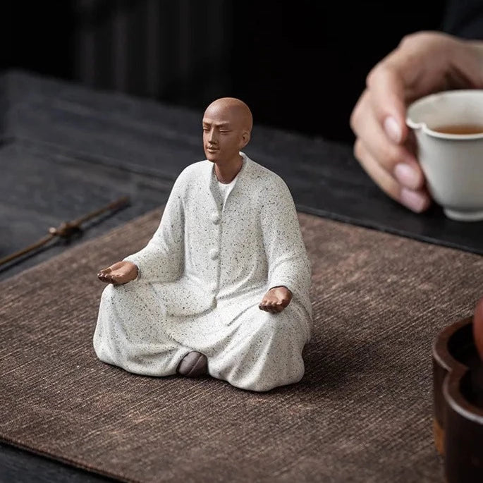 Purple Sand Buddhist Monk Statue