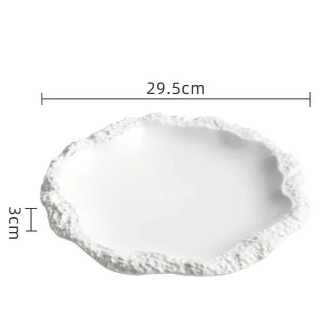 Rustic Textured Ceramic Plate table setting lifestyle