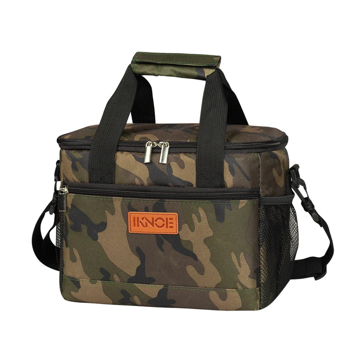 Camo Pattern Portable Insulated Lunch Cooler front view