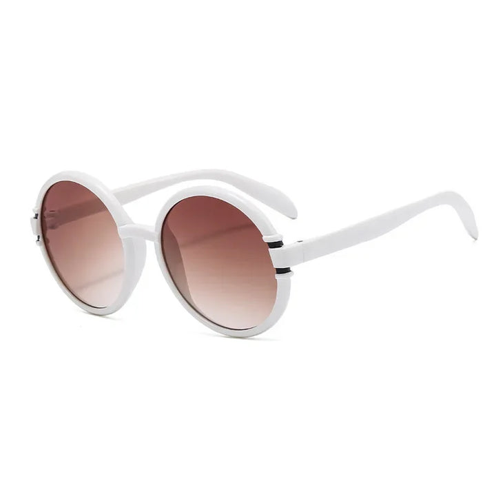 Oversized Round Plastic-Frame Sunglasses