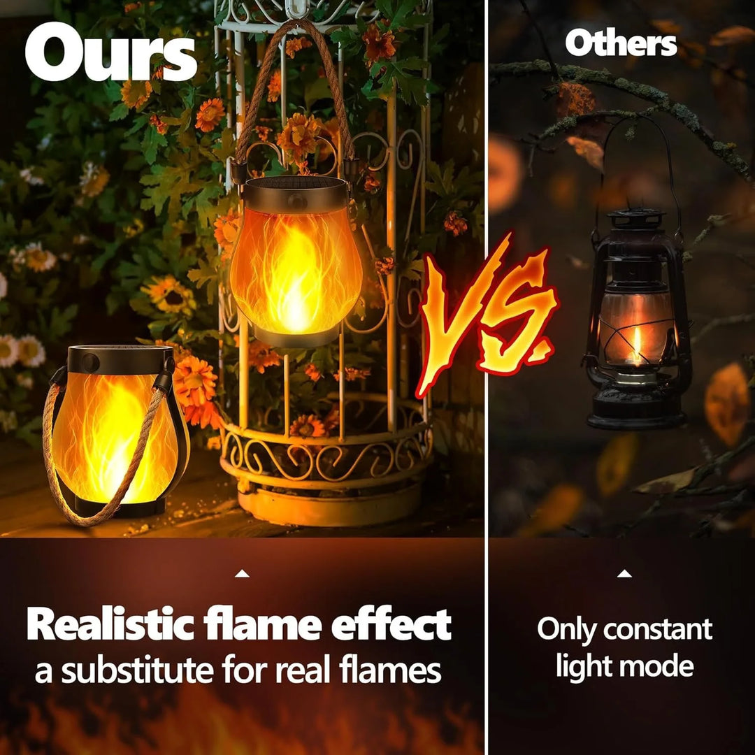 Flickering Flame Solar Rope Lantern solar panel detail