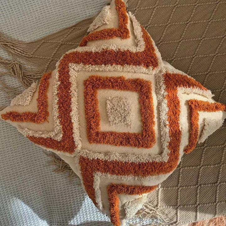 Dusk Rustic Woven Throw Pillow – detail view