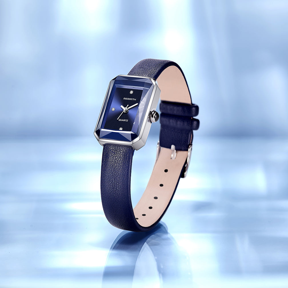 Chocolate Brown Polished Alloy Rectangular Watch
