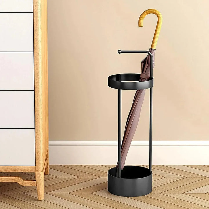 Two-Tone Metal Umbrella Stand holding umbrellas