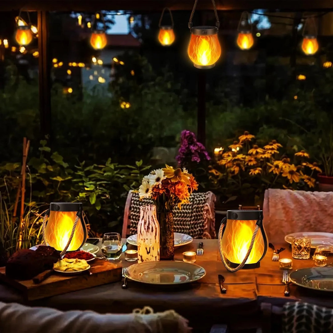Flickering Flame Solar Rope Lantern camping lifestyle
