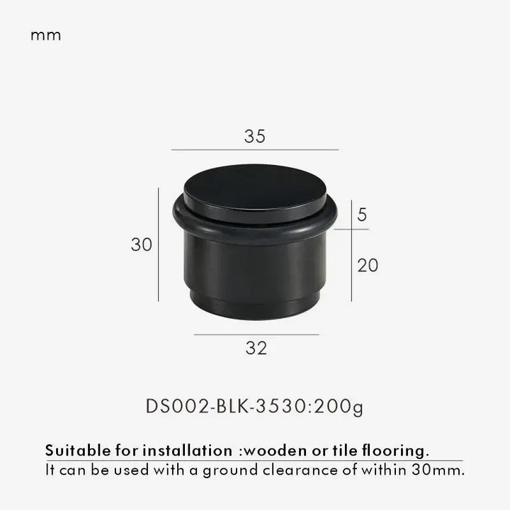 Reinforced Solid Brass Door Stop rubber bumper detail