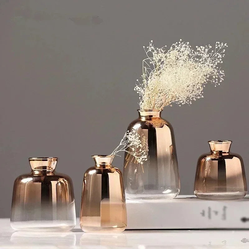 Rose Gold Gradient Glass Vase size comparison