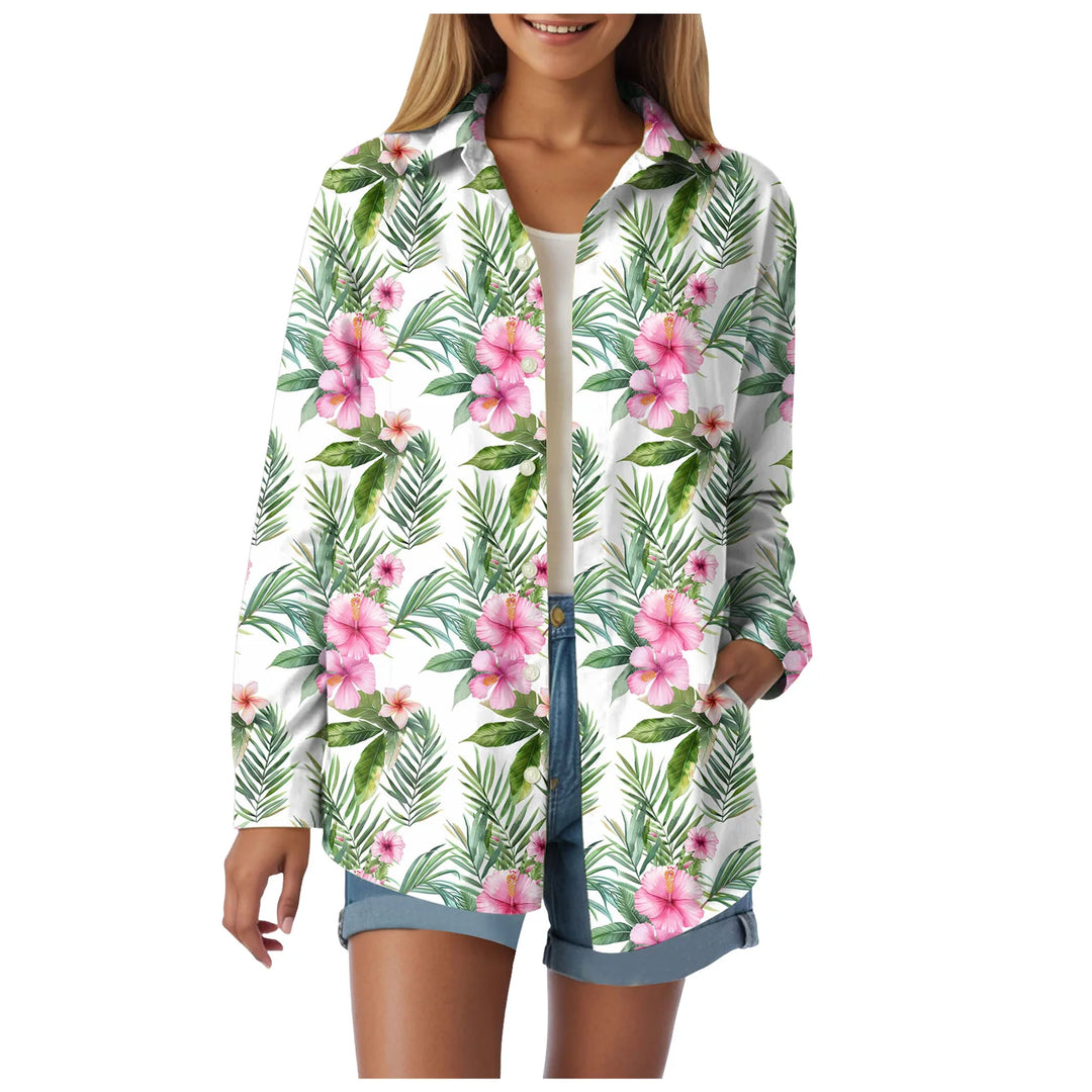 Cotton Tropical Print Shirt back view