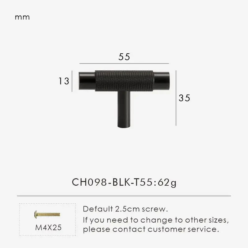 Textured Brass T-Bar Pull