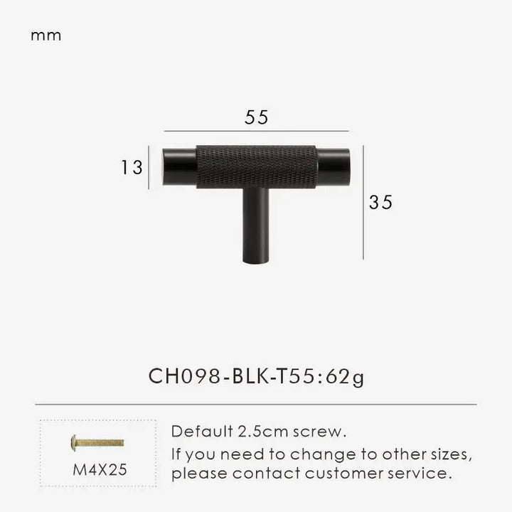Textured Brass T-Bar Pull