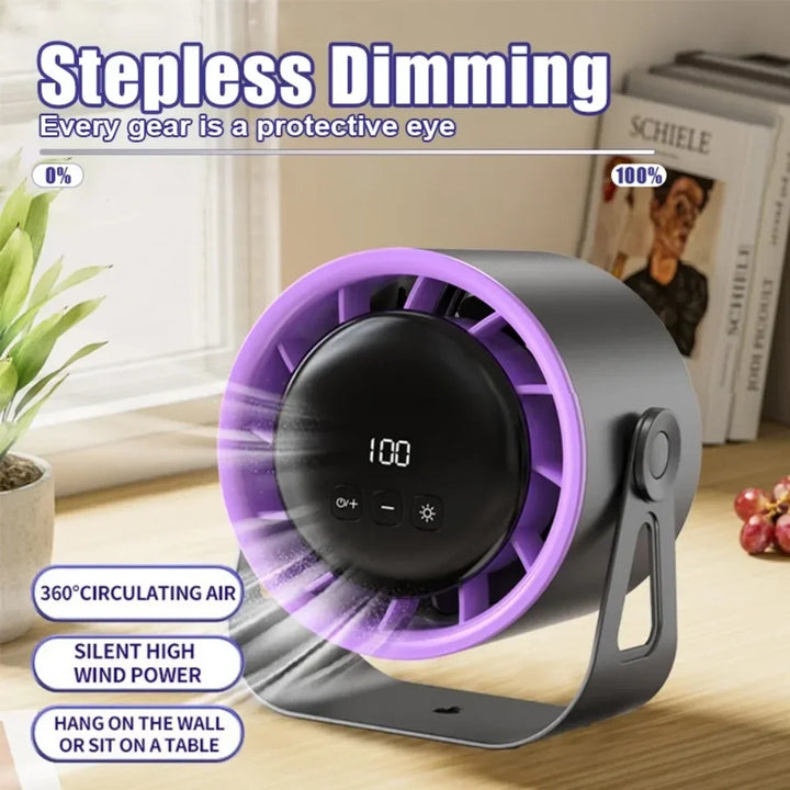 Rechargeable Wall Mount Fan Light dimensions diagram