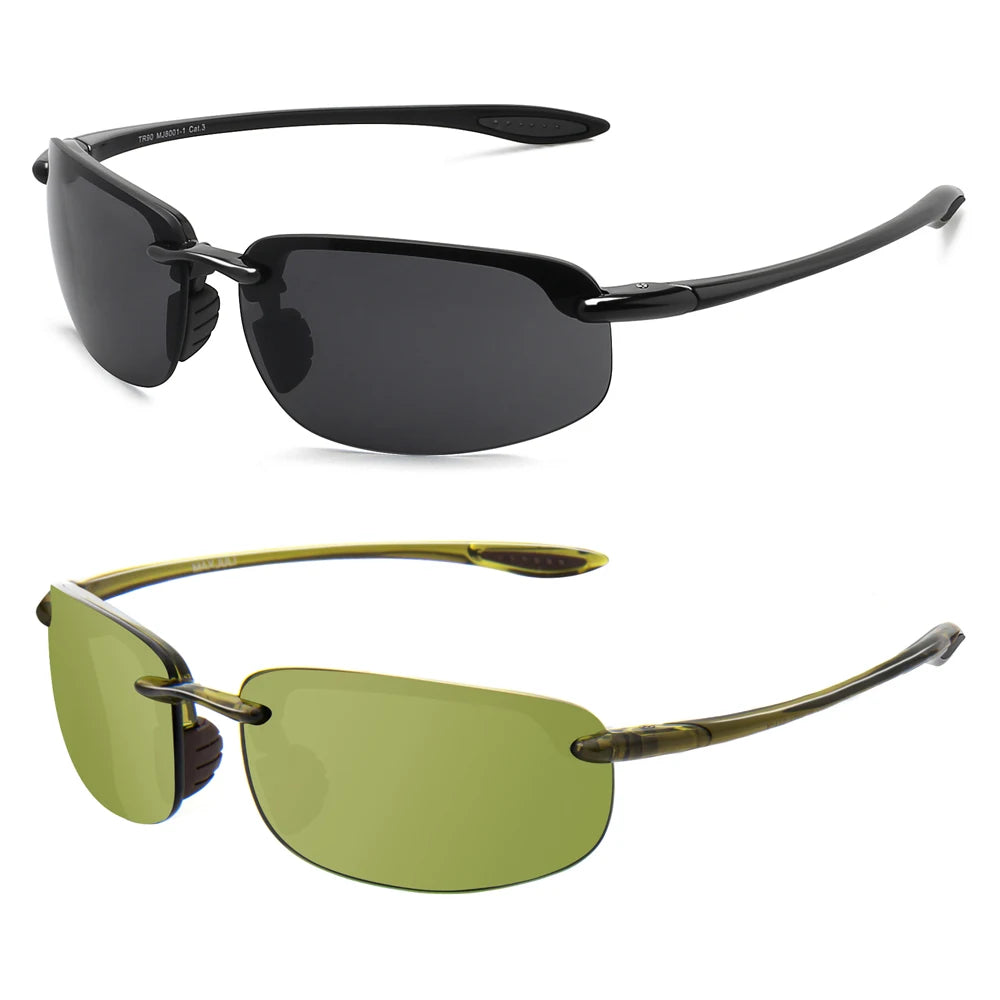 Black Silver 2-Pack Rimless Sunglasses front view