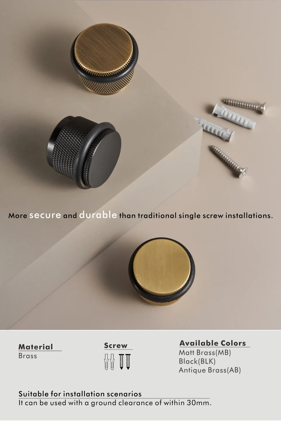 Adjustable Knurled Door Stopper