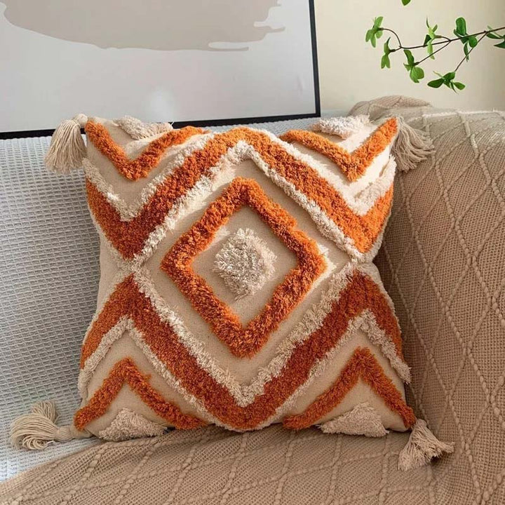 Rustic Woven Throw Pillow – lifestyle view