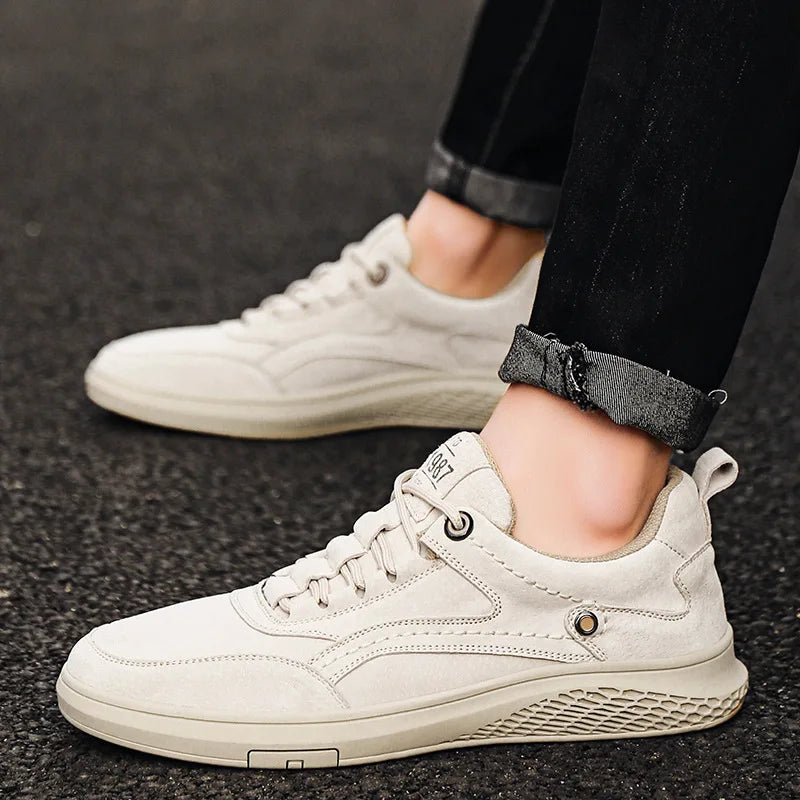 Brown Genuine Suede Casual Sneakers