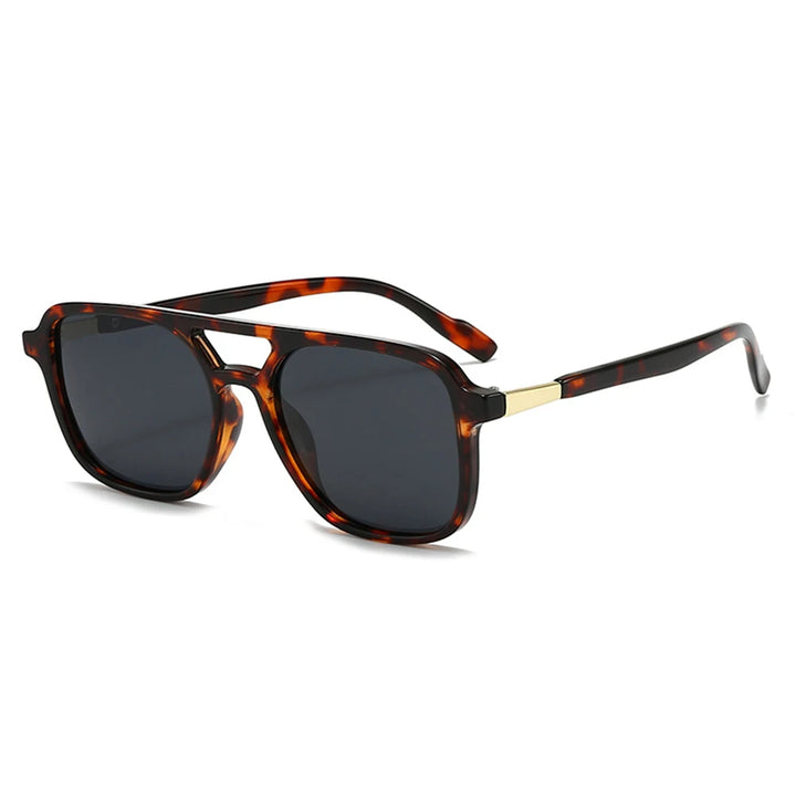 Retro Gold-Trim Aviator Sunglasses temple detail