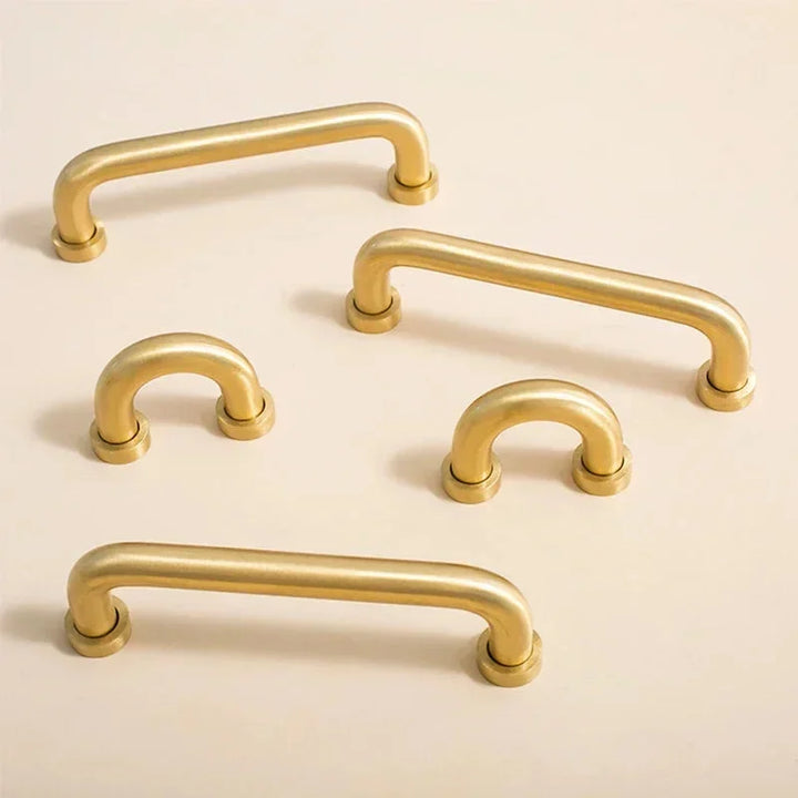 Sculpted Warm Brass Door Handle