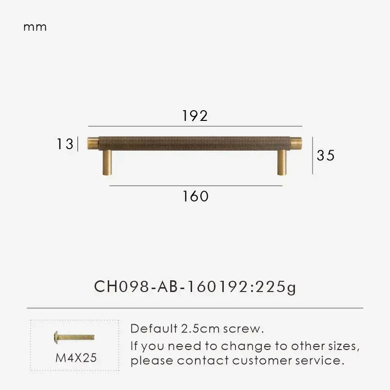 Textured Brass T-Bar Pull