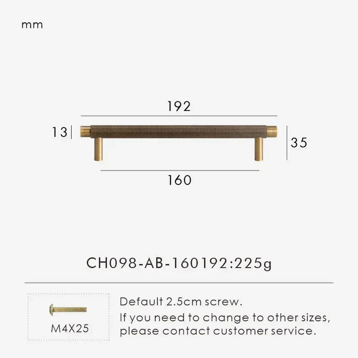 Textured Brass T-Bar Pull