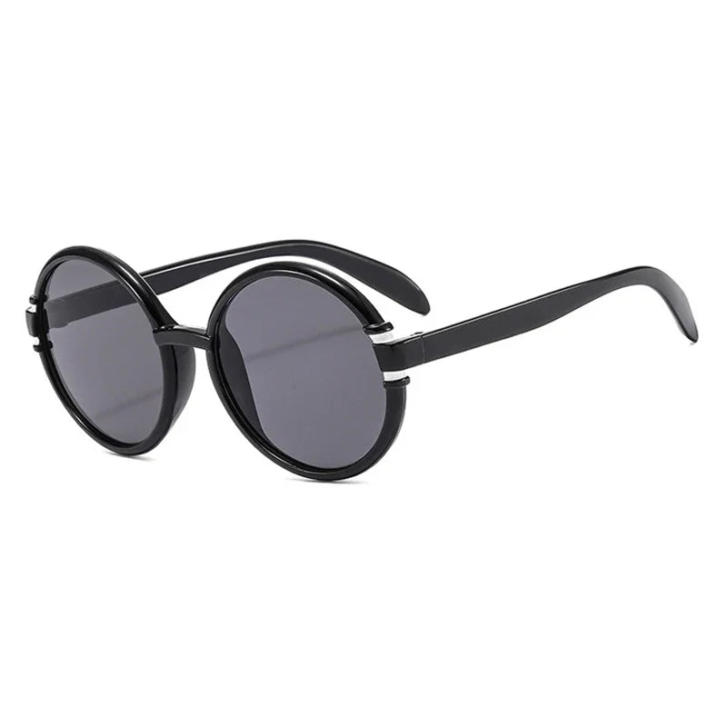 Oversized Round Plastic-Frame Sunglasses