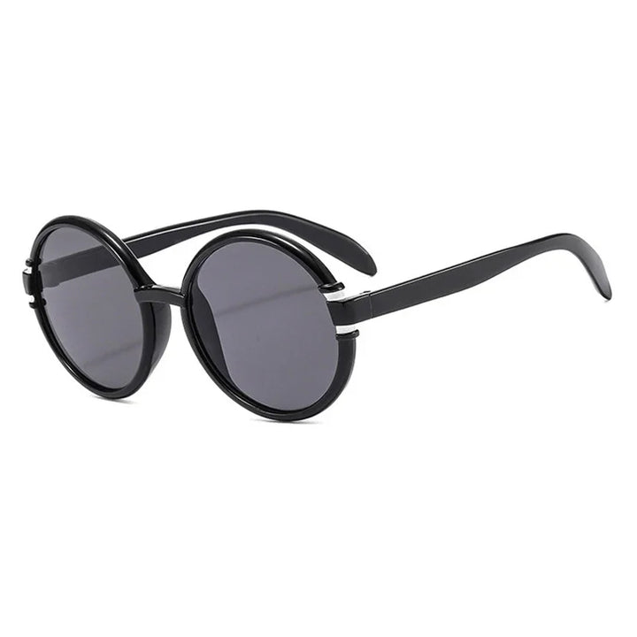 Oversized Round Plastic-Frame Sunglasses