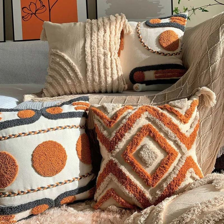 Rustic Woven Throw Pillow – detail view
