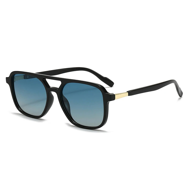 Retro Gold-Trim Aviator Sunglasses front view