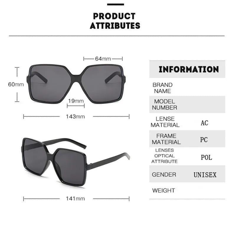 Oversized Gradient Frame Sunglasses